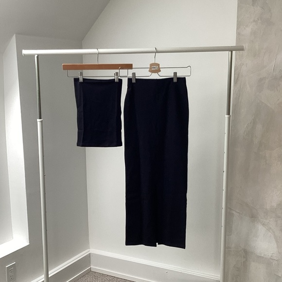 Black Tube Top and Midi Skirt Set - Picture 2 of 2